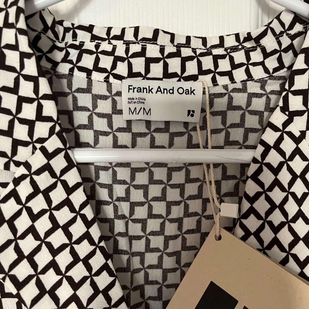 Frank & Oak Black and White Geometric Midi Dress - Picture 2 of 2